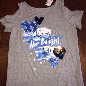 Justice cold shoulder tee